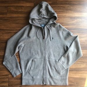 Polo by Ralph Lauren Grey Knit Zip-Up Size Large